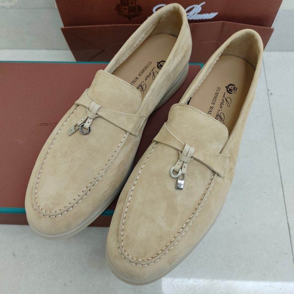 Loro Piana Light Tan Suede Loafers